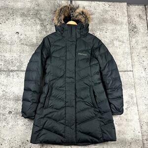 Marmot Parka Down Filled Size Small Fur Hood Winter Jacket 700 Fill